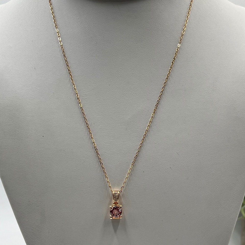 S925 Silver Gold Plated Red Fire Moissanite Pendant Necklace Diamond Alternative